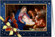 Buon Natale Merry Christmas in Italian Religious Painting card