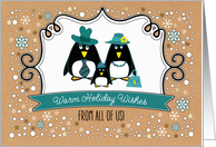 Merry Christmas from All of Us. Cute Penguin Family of 3 card