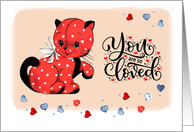 You’re So Loved. Cute Vintage Kitty card