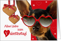 Alles Liebe zum Valentinstag. German Card with Funny Dog card