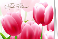 Frohe Ostern. German Easter Gard with Spring Tulips card