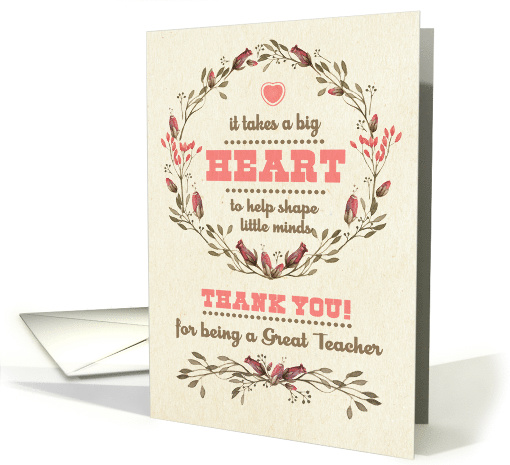 Thank You, Teacher. Typography Design Teacher Appreciation card