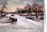 Frohe Weihnachten. German Card with a Vintage Winter Scene card