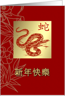 Happy New Year. Year of the Snake Card in Chinese card
