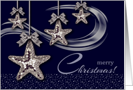 From All of Us. Christmas Card with Christmas Star Ornaments card