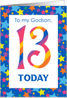 For Godson’s 13th Birthday with Stripes and Stars card