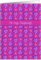 For Husband on Valentine’s Day with Magenta Hearts and Flowers card