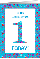 Goddaughter’s 1st Birthday with Pretty Floral Pattern card