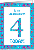 Granddaughter’s 4th Birthday with Pretty Floral Pattern card