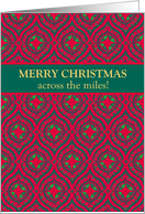 Christmas Greetings Across the Miles Baubles and Stars Pattern card