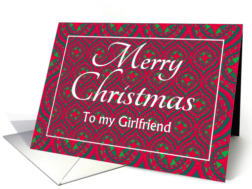 For Girlfriend at Christmas Festive Stars and Baubles Pattern card