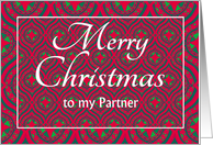 For Partner at Christmas Festive Stars and Baubles Pattern card