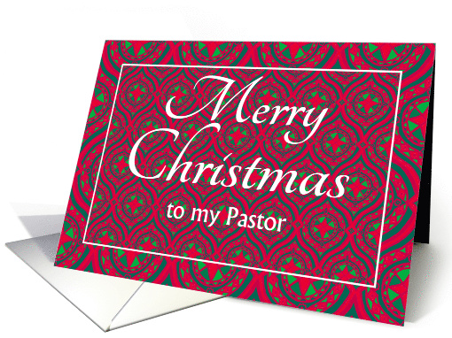 For Pastor at Christmas Festive Stars and Baubles Pattern card