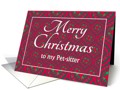 For Pet Sitter at Christmas Festive Stars and Baubles Pattern card