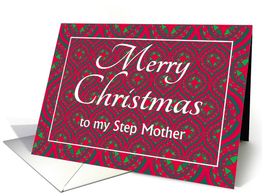 For Stepmother at Christmas Festive Stars and Baubles Pattern card