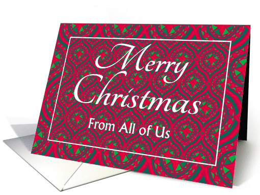 Christmas From All of Us Festive Stars and Baubles Pattern card