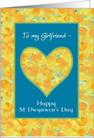 For Girlfriend St Dwynwen’s Day Daffodils Heart card