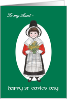 St David’s Day Card, for Aunt, Welsh Costume card