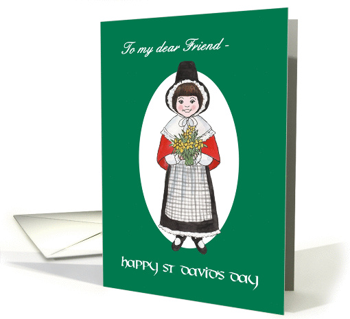 St David's Day Card, for Friend, Welsh Costume card (1230492)