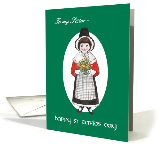 St David's Day Card, for Sister, Welsh Costume card (1230554)