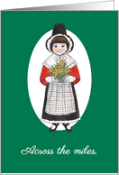 St David’s Day Across the Miles Girl in Welsh Costume card