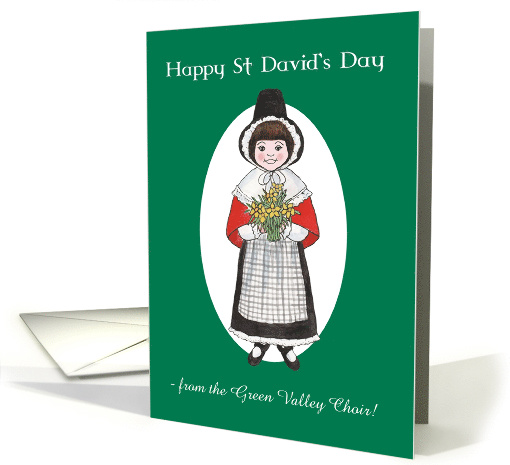 St David's Day Card to Personalise, Welsh Costume card (1230606)