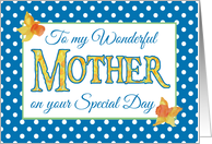 Mother’s Day with Daffodils and White Polkas on Blue card