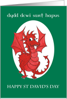 Bilingual St David’s Day Greeting with Welsh Red Dragon card