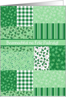 Shamrocks St Patrick’s Day Card, Irish Gaelic Greeting card