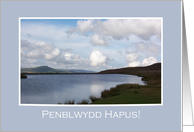 Birthday with Welsh Greeting View of Sugarloaf over Keepers Pond card
