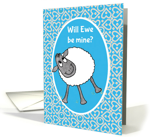 Valentine's Day Fun Greeting with Cute Sheep card (1285966)