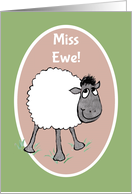 Miss You with Fun Sheep and Miss Ewe Blank Inside card