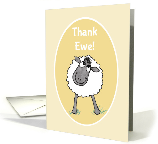 Thank You with Fun Sheep and Thank Ewe Blank Inside card (1285972)