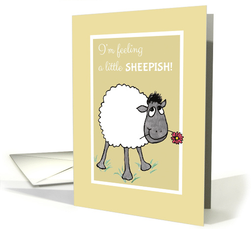 Apology with Fun Sheep Feeling Sheepish card (1285982)