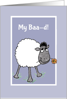 Apology Message with Cute Sheep My Bad Blank Inside card