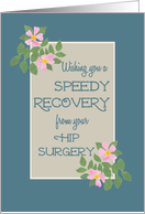 Get Well from Hip Surgery with Vintage Pink Dog Roses card