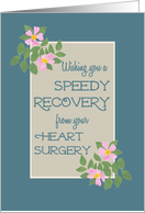 Get Well from Heart Surgery with Vintage Pink Dog Roses card