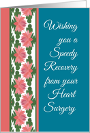 Get Well from Heart Surgery with Water Lilies Border card