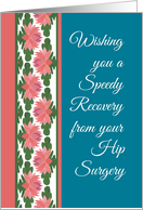 Get Well from Hip Surgery with Water Lilies Border card