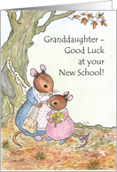 Little Mouse New School Good Luck Card. Granddaughter card