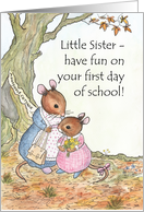 Little Mouse First Day at School Card for Little Sister card