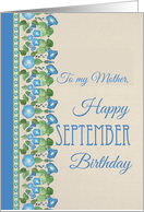 For Mother’s September Birthday Morning Glory Blank Inside card