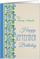 Custom Front Morning Glory September Birthday card