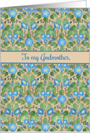 For Godmother Get Well Blue Morning Glory Flowers Pattern card