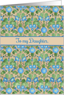 For Daughter Get Well Blue Morning Glory Flowers Pattern card