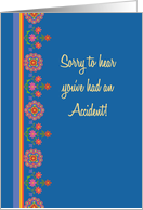 Get Well from Accident with Rangoli Pattern Border card