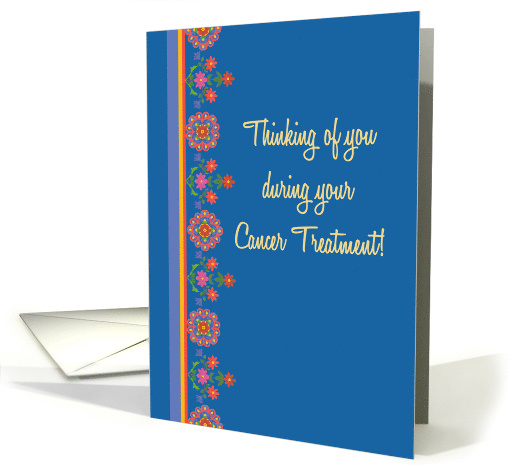 Cancer Treatment Support with Rangoli Pattern Border card (1347696)