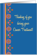 Cancer Treatment Support with Rangoli Pattern Border card