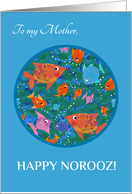 For Mother Norooz Greetings with Fun Fishes Swimming card