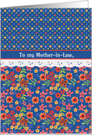 For Mother in Law on Mother’s Day Retro Floral with Polkas and Faux La card